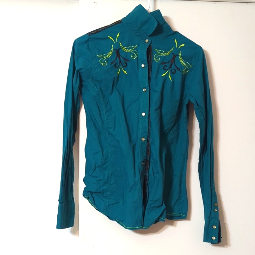 Long Sleeve Lace Button Down
